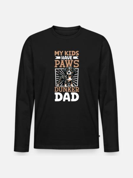 Dunker Papa - T-shirt manches longues Premium bio Homme - noir