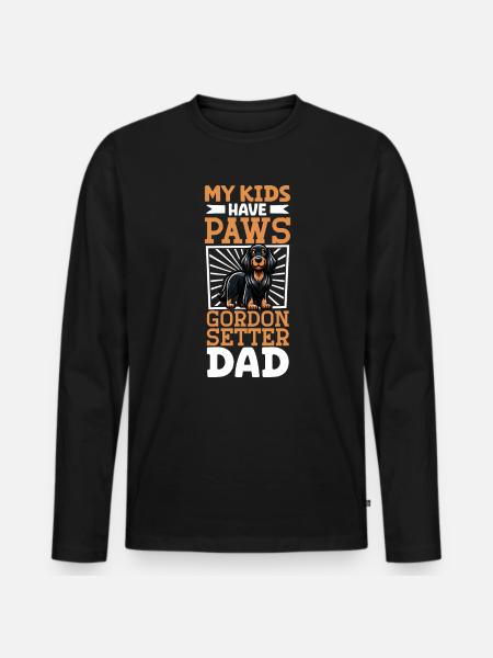 Gordon Setter Papa - Männer Premium Bio Langarmshirt - Schwarz