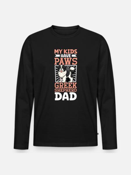 Griechischer Schäferhund Papa - Männer Premium Bio Langarmshirt - Schwarz