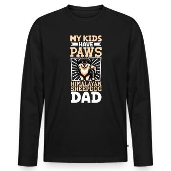 Himalaya Schäferhund Papa - Männer Premium Bio Langarmshirt - Schwarz - Vorne - Nico (187cm)