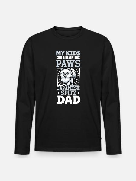 Japanese Spitz Dad - Men's Premium Organic Long Sleeve Shirt - black