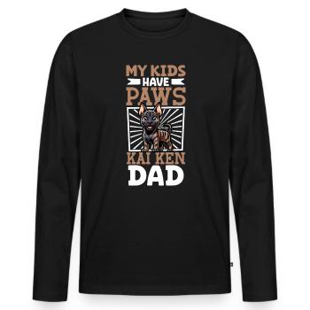 Kai Ken Papa - T-shirt manches longues Premium bio Homme - noir - Devant - Nico (187cm)