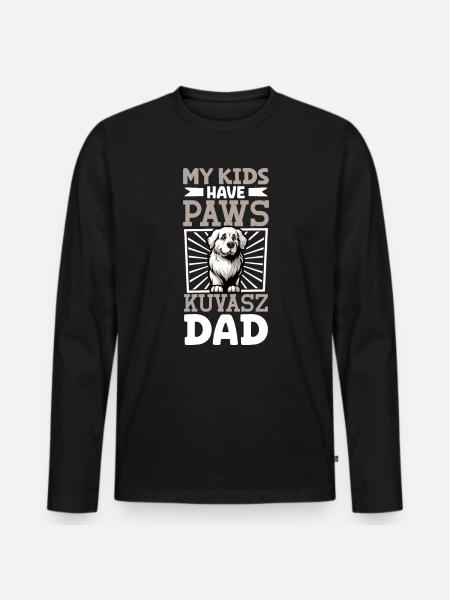 Kuvasz Papa - Männer Premium Bio Langarmshirt - Schwarz