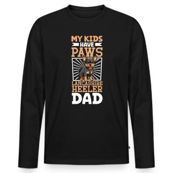 Lancashire Heeler Papa - T-shirt manches longues Premium bio Homme - noir - Devant - Nico (187cm)