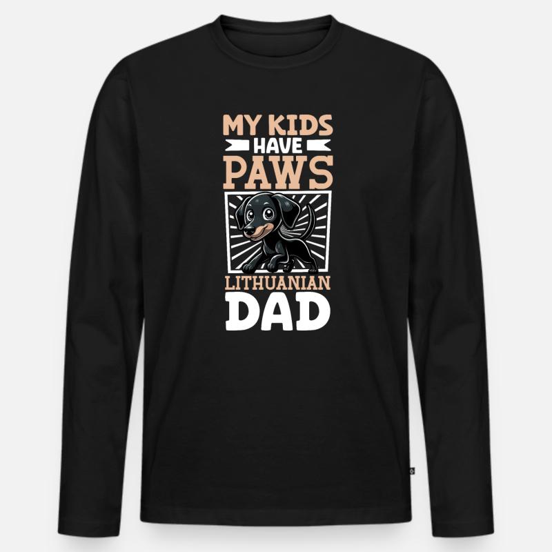 Litauische Bracke Papa - Männer Premium Bio Langarmshirt - Schwarz