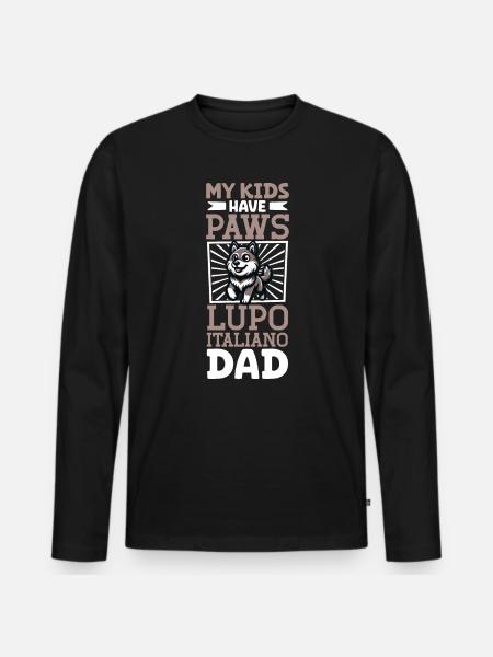 Lupo Italiano Papa - Men's Premium Organic Long Sleeve Shirt - black