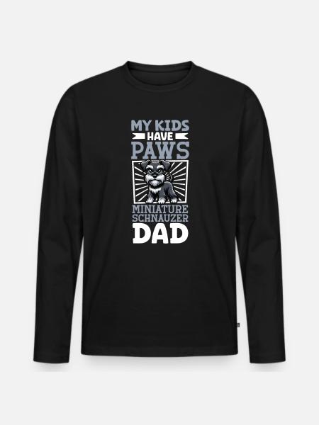 Miniature Schnauzer Dad - Men's Premium Organic Long Sleeve Shirt - black