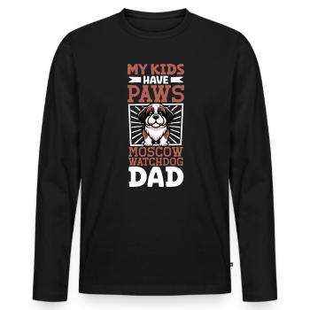 Garde de Moscou Chien Papa - T-shirt manches longues Premium bio Homme - noir - Devant - Nico (187cm)