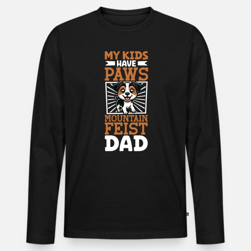 Mountain Feist Papa - Männer Premium Bio Langarmshirt - Schwarz