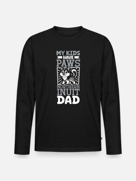 Northern Inuit Papa - Men's Premium Organic Long Sleeve Shirt - black