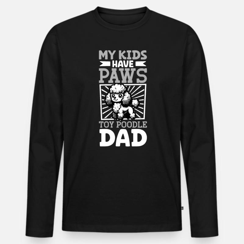 Toy-Pudel Papa - Männer Premium Bio Langarmshirt - Schwarz