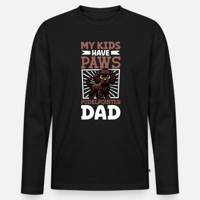 Poodle Pointer Dad - Men's Premium Organic Long Sleeve Shirt - black