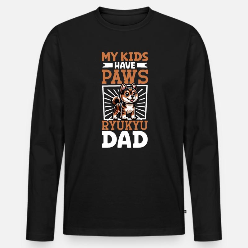 Ryukyu Papa - Männer Premium Bio Langarmshirt - Schwarz