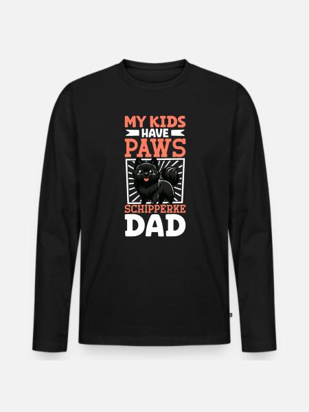 Schipperke Papa - Men's Premium Organic Long Sleeve Shirt - black