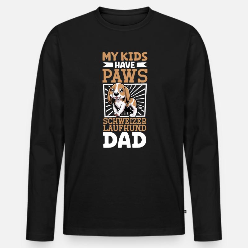 Schweizer Laufhund Papa - Männer Premium Bio Langarmshirt - Schwarz