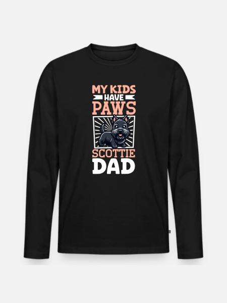 Terrier écossais papa - T-shirt manches longues Premium bio Homme - noir