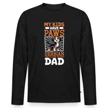 Dreifarbiger Serbischer Laufhund Papa - Männer Premium Bio Langarmshirt - Schwarz - Vorne - Nico (187cm)