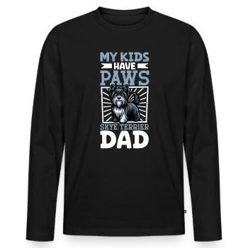 Skye Terrier Papa - Männer Premium Bio Langarmshirt - Schwarz - Vorne - Nico (187cm)