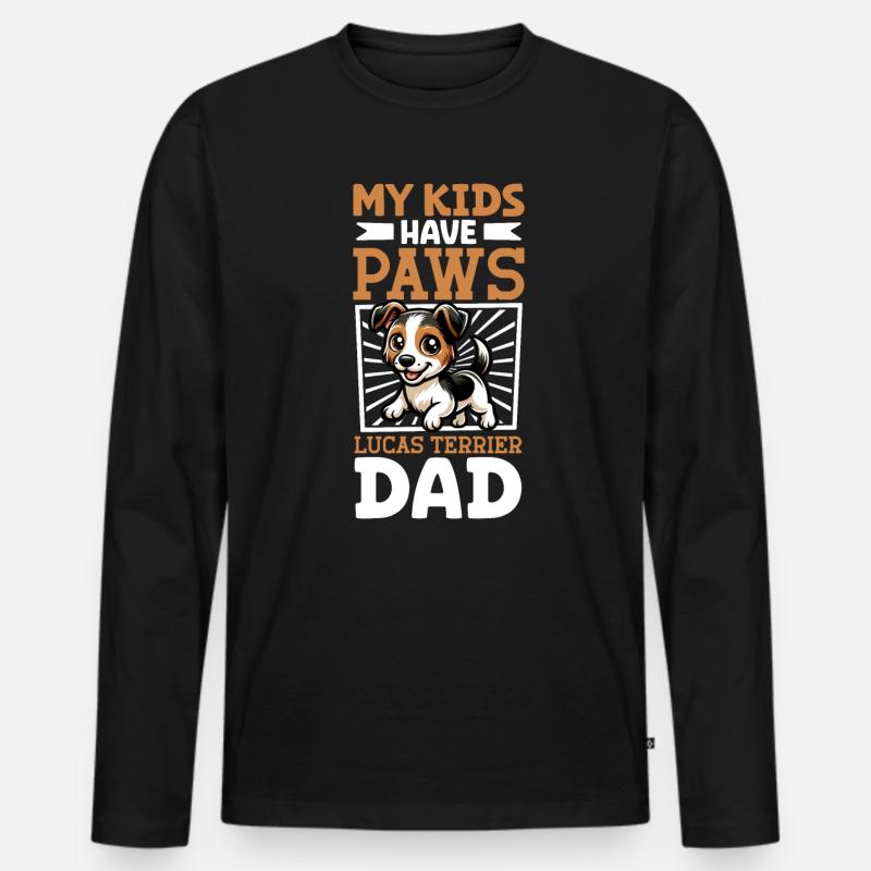 Sporting Lucas Terrier Papa - Männer Premium Bio Langarmshirt - Schwarz