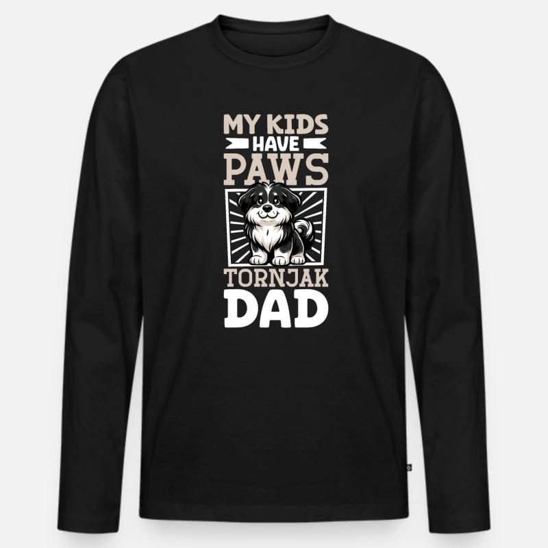 Tornjak Papa - Männer Premium Bio Langarmshirt - Schwarz