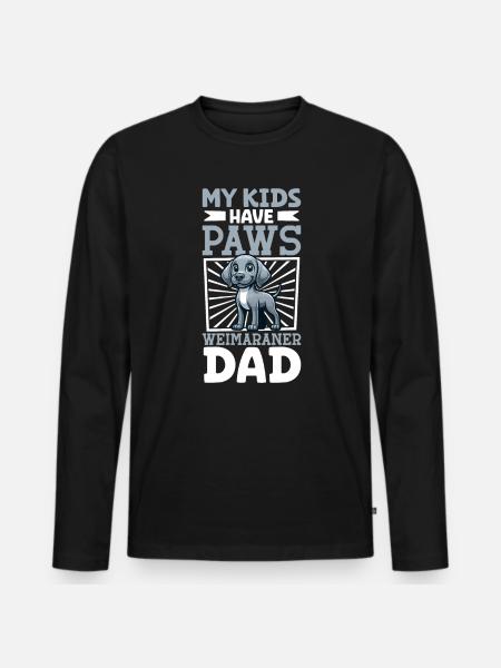 Weimaraner Papa - Men's Premium Organic Long Sleeve Shirt - black