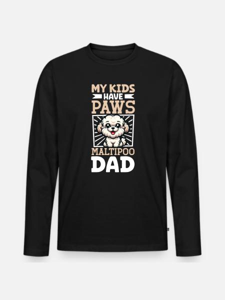 Maltipoo pappa - Ekologisk långärmad premium-T-shirt herr - svart