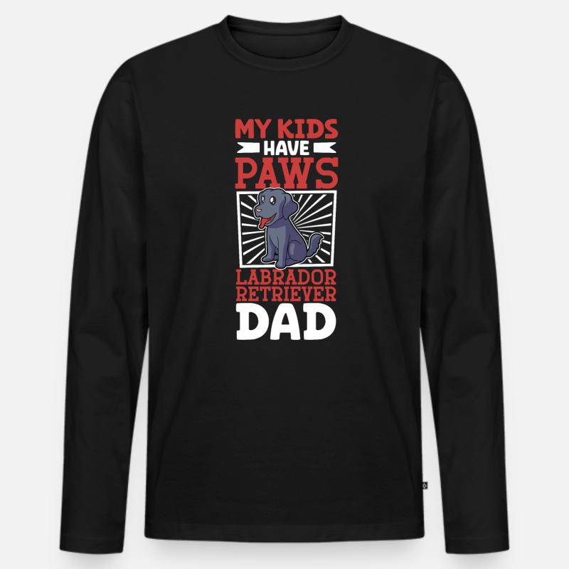 Labrador Retriever Papa - Männer Premium Bio Langarmshirt - Schwarz