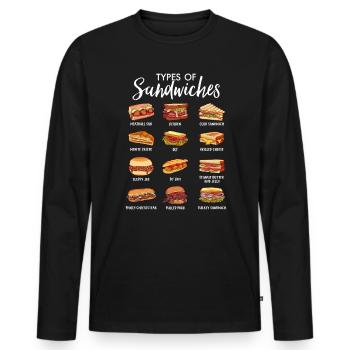 World of sandwiches - Men's Premium Organic Long Sleeve Shirt - black - Front - Nico (187cm)