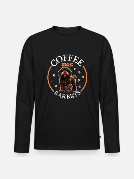 Coffee and French Water Dog - Men's Premium Organic Long Sleeve Shirt - black