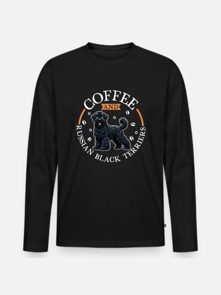 Coffee and Black Russian Terrier - Men's Premium Organic Long Sleeve Shirt - black