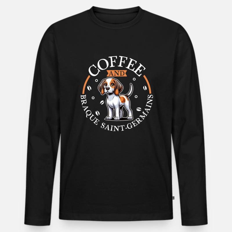 Café et Braque Saint-Germain - T-shirt manches longues Premium bio Homme - noir