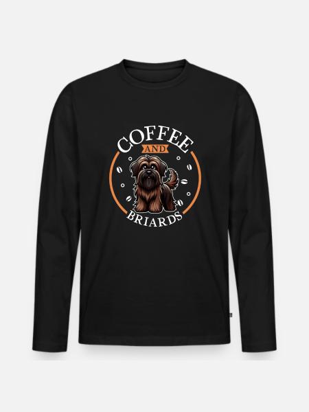 Coffee and Briard - Men's Premium Organic Long Sleeve Shirt - black