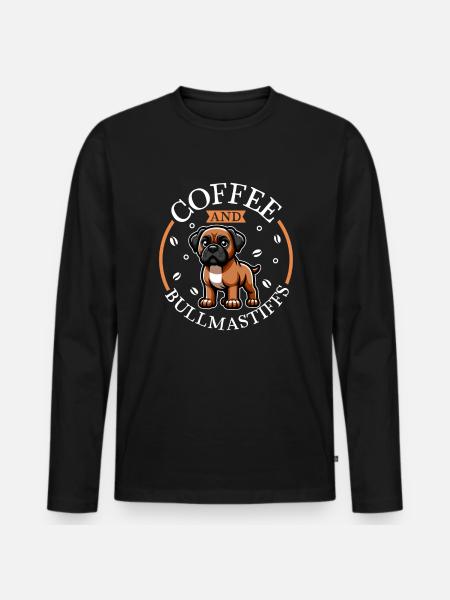 Coffee and Bullmastiff - Men's Premium Organic Long Sleeve Shirt - black