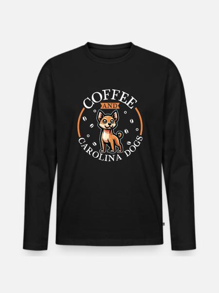Coffee and Carolina Dog - Men's Premium Organic Long Sleeve Shirt - black
