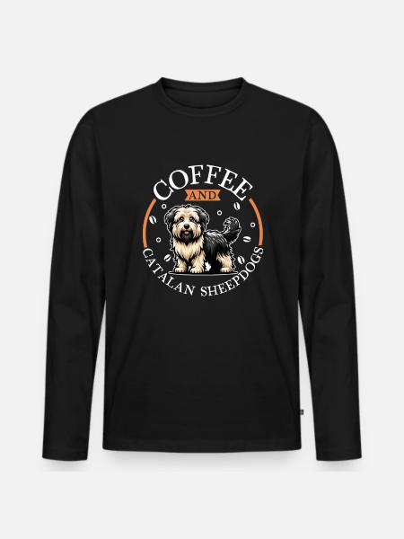 Coffee and Gos d'Atura Català - Men's Premium Organic Long Sleeve Shirt - black
