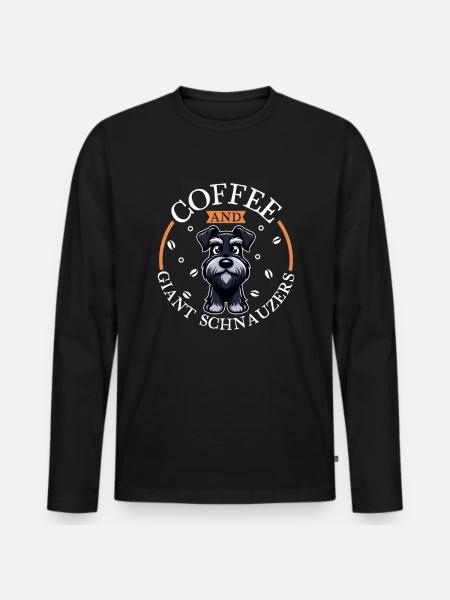 Café et schnauzer géant - T-shirt manches longues Premium bio Homme - noir