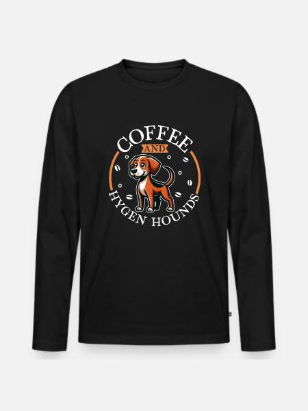 Café et Hygenhund - T-shirt manches longues Premium bio Homme - noir