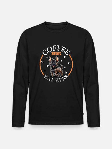 Coffee and Kai Ken - Men's Premium Organic Long Sleeve Shirt - black
