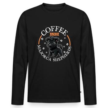 Kaffee und Ca de bestiar - Männer Premium Bio Langarmshirt - Schwarz - Vorne - Nico (187cm)
