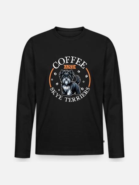 Coffee and Skye Terrier - Men's Premium Organic Long Sleeve Shirt - black