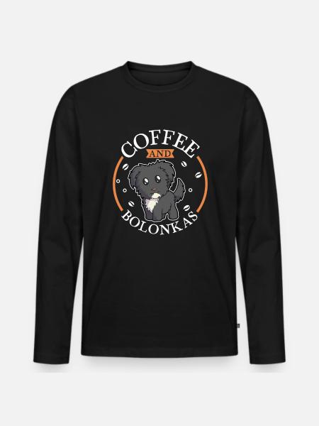 Coffee and Bolonka Zwetna - Men's Premium Organic Long Sleeve Shirt - black