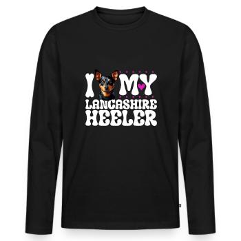 J'adore mon Lancashire Heeler - T-shirt manches longues Premium bio Homme - noir - Devant - Nico (187cm)