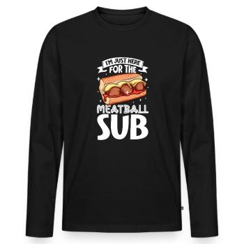 Nur hier für das Meatball Sub - Männer Premium Bio Langarmshirt - Schwarz - Vorne - Nico (187cm)
