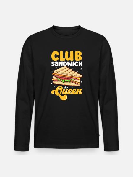 Club Sandwich Koningin - Mannen Premium Bio shirt met lange mouwen - zwart
