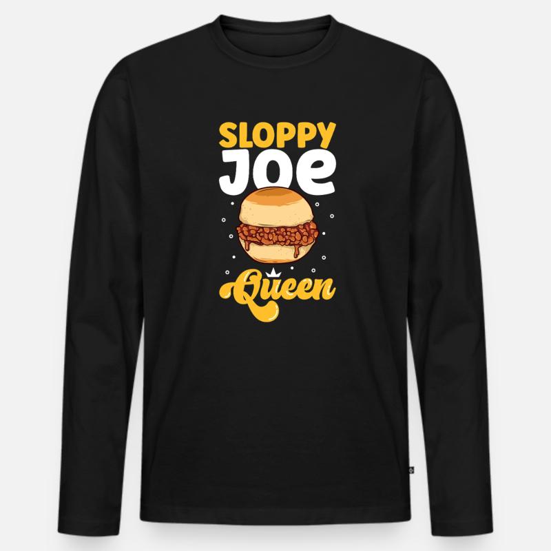 Sloppy Joe Queen - Männer Premium Bio Langarmshirt - Schwarz