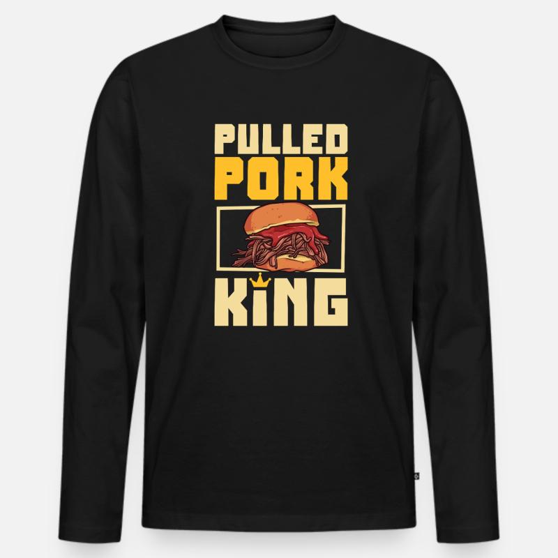 Pulled Pork Sandwich King - Männer Premium Bio Langarmshirt - Schwarz