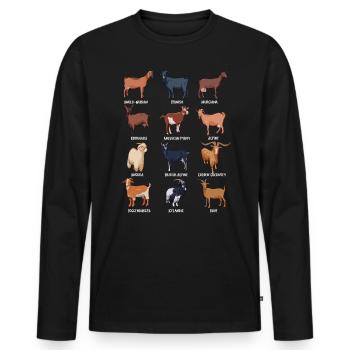 Verschiedene Kawaii Ziegen - Männer Premium Bio Langarmshirt - Schwarz - Vorne - Nico (187cm)