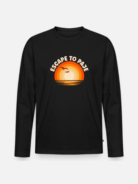 I'm fleeing to Paje - Men's Premium Organic Long Sleeve Shirt - black