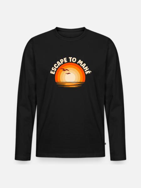I flee to Mahé - Men's Premium Organic Long Sleeve Shirt - black