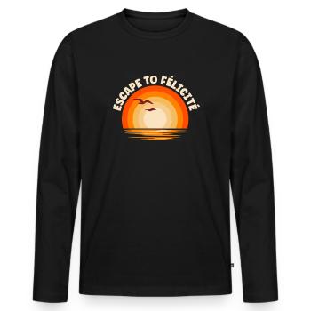 Je fuis vers Félicité - T-shirt manches longues Premium bio Homme - noir - Devant - Nico (187cm)